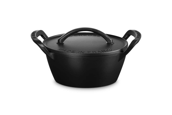 Le Creuset Gusseisen - BBQ 21274250000005 Bräter rund 25cm 4L - Schwarz Matt