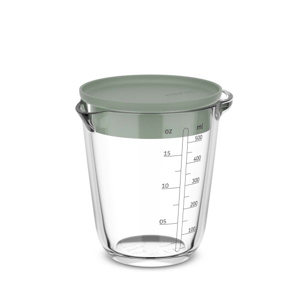Mepal Chef it 102310594700 Glas Messbecher 0,5L mit Deckel - Nordic Sage