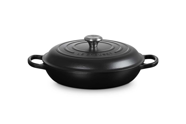 Le Creuset Gusseisen - Signature 21180300000430 Gourmet-Profitopf mit schwarzer Innenemaille 30cm 3,
