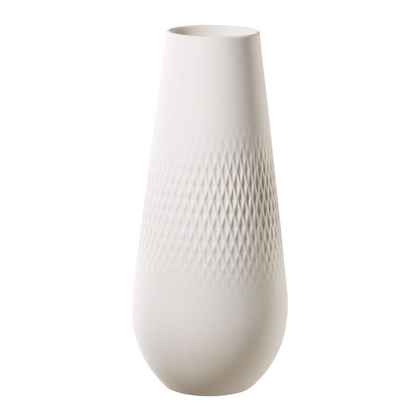 Villeroy &amp; Boch Manufacture Collier 1016815515 blanc Vase Carré hoch, Durchmesser 11,5 cm, Höhe 26
