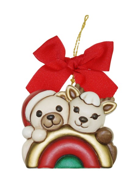 Thun Baumschmuck S3338A82 Teddy und Rentier Robin maxi 7,3 x 5 x 7 cm