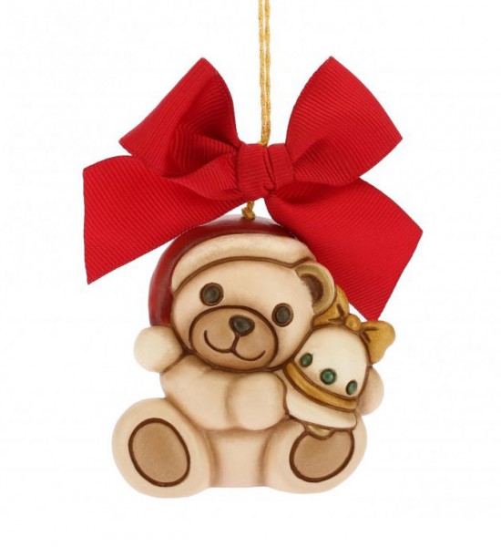 Weihnachtswelt von Thun Schmuckhänger Teddy mit Glocke rot (S2357A82) (limitiert) 6,1 cm