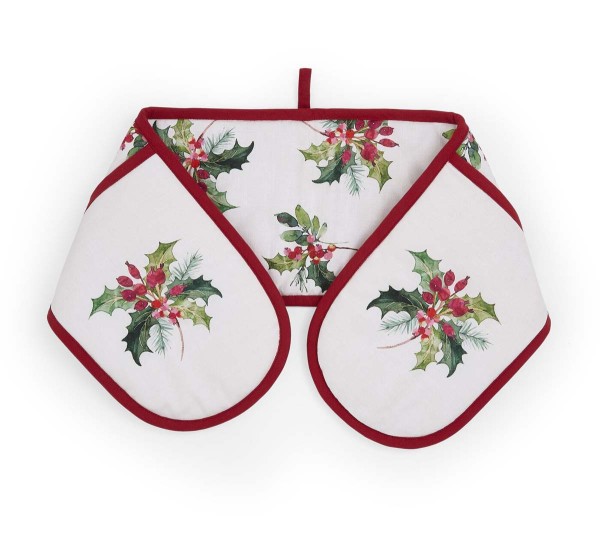 Portmeirion Botanic Garden Christmas Holly BGXHO6019-XW Doppelter Ofenhandschuh 18x88cm