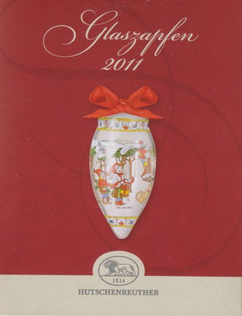 Hutschenreuther Weihnachten limitierte Jahresartikel Glas-Zapfen 2011 8,5 cm