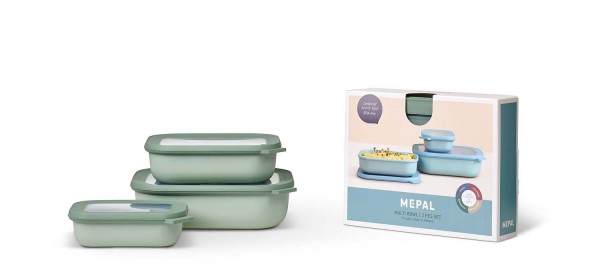 Mepal Aufbewahren Cirqula Nordic Sage 106270094700 Set rechteckig 3-tlg. (500+1000+2000)