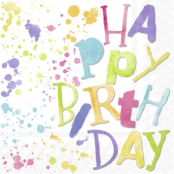 Ihr BIRTHDAY SPLASHES C 957400 Cocktail-Servietten