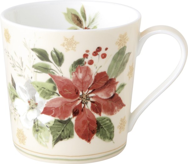 Ihr POINSETTIA BOUQUET cream BOJ1087360 Bone China Becher 375 ml