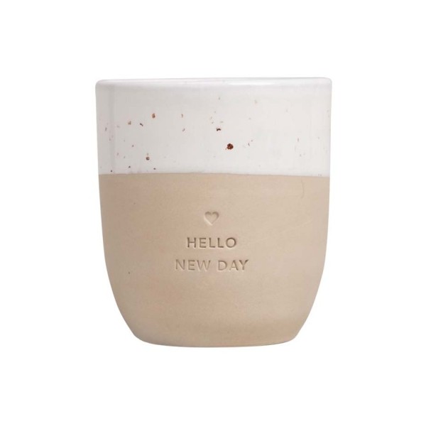 Eulenschnitt pot-003-ve Becher 0,32l Hello New Day