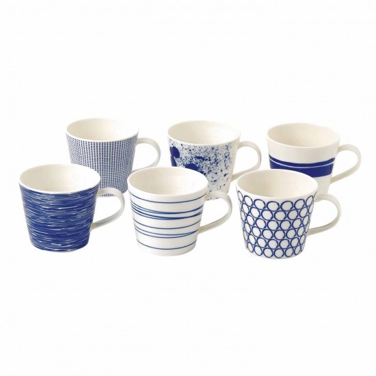 Royal Doulton Pacific Blue Becher mit Henkel 0,40 l Set 6-tlg. Muster sortiert