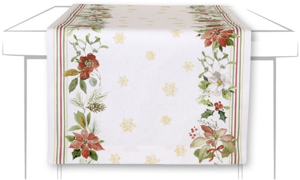 Ihr POINSETTIA BOUQUET cream STR1087360 Tischläufer 45 x 150 cm (100% Baumwolle)