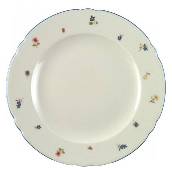 Seltmann Marieluise Streublume 30308, blauer Rand Speiseteller rund 25 cm