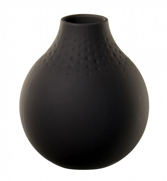 Villeroy &amp; Boch Manufacture Collier 1016825516 noir Vase Perle klein, Durchmesser 11 cm, Höhe 12 cm
