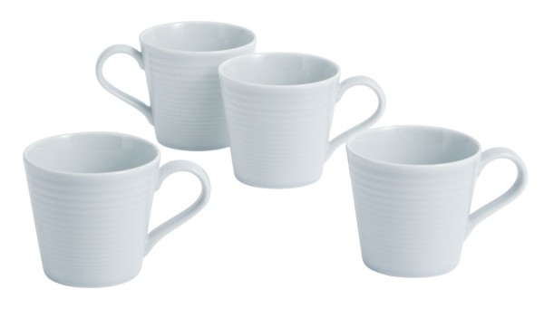 Royal Doulton Gordon Ramsay Maze Light Grey Becher mit Henkel 0,4L 4er Set