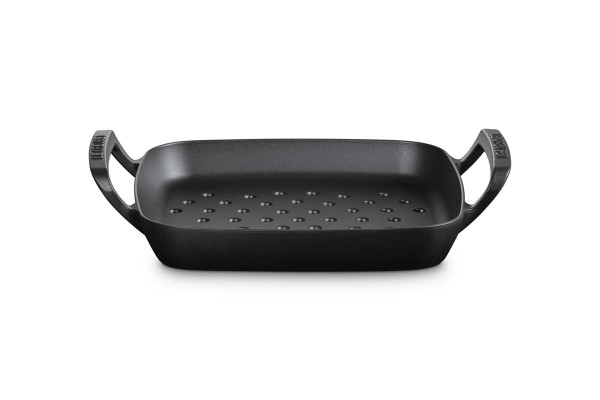 Le Creuset Gusseisen - BBQ 20271300000005 Grillkorb quadratisch 30cm - Schwarz Matt