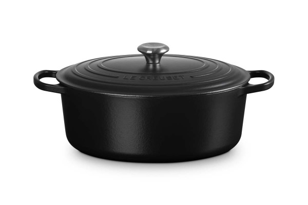 Le Creuset Gusseisen - Signature 21178330000430 Bräter oval mit schwarzer Innenemaille 33cm 7,5L - S