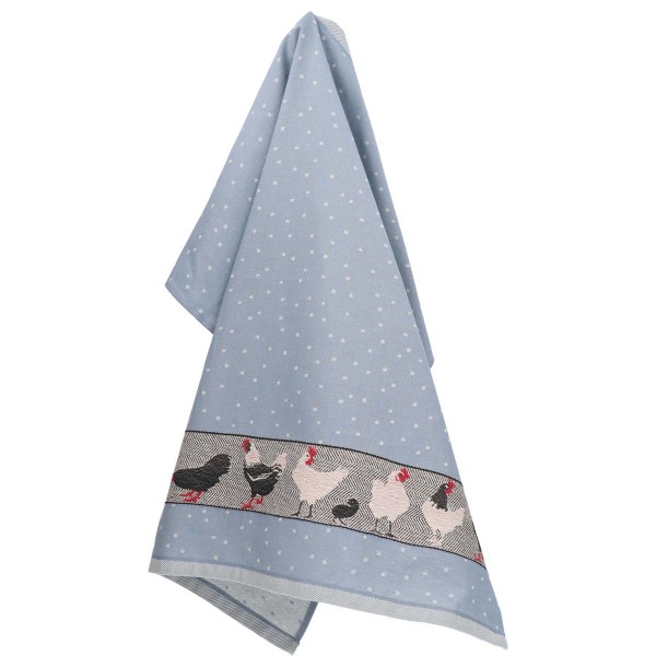 Bunzlau Castle 6314-G Geschirrtuch Chickens Grau-Blau