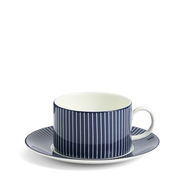 Wedgwood Gio Pinstripe Blue 1079069 Teetasse mit Unterer 220ml