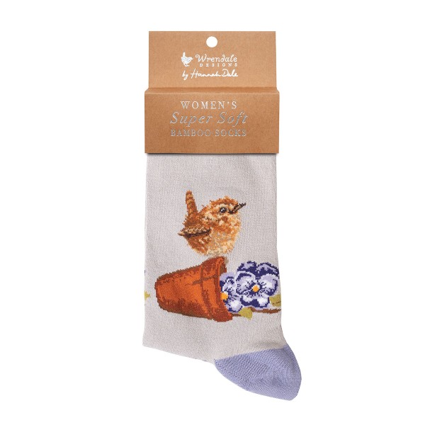 Wrendale Frauensocken SOCK025 "Pottering About" - Vögelchen