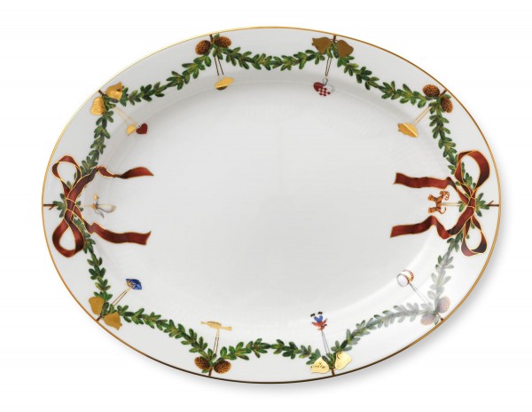 Royal Copenhagen Star Fluted Christmas 1017443 Platte oval 37cm