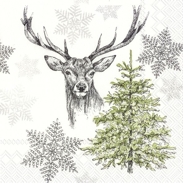Ihr Winter Wildlife C 822700 20 Cocktail-Servietten 25 x 25 cm