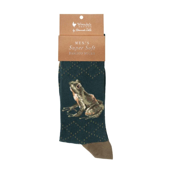 Wrendale Männersocken SOCKM015 "The Happy Frog" - Frosch