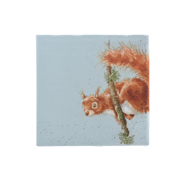 Wrendale Servietten K032 &quot;The Acrobat&quot; - Eichhörnchen - Cocktail Servietten 24x24cm