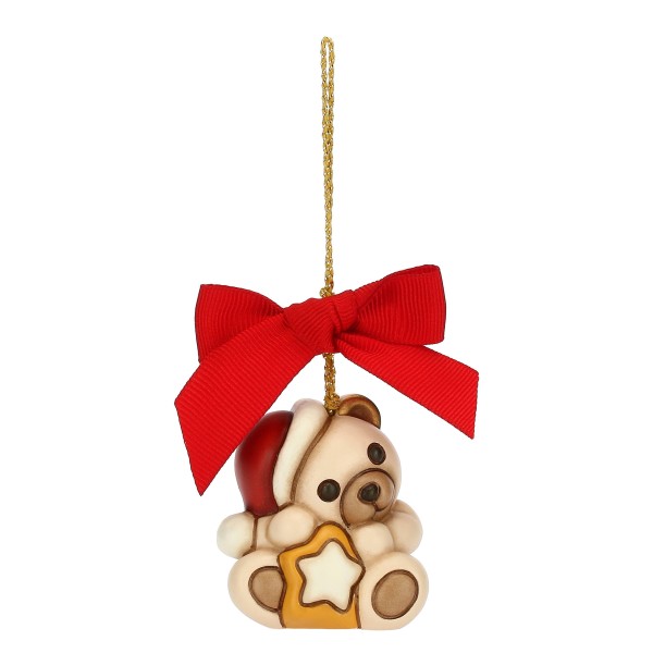 Thun Weihnachtsschmuck S3244A82 Teddy mit Stern, klein 4,4 x 4,2 x 4,8 cm