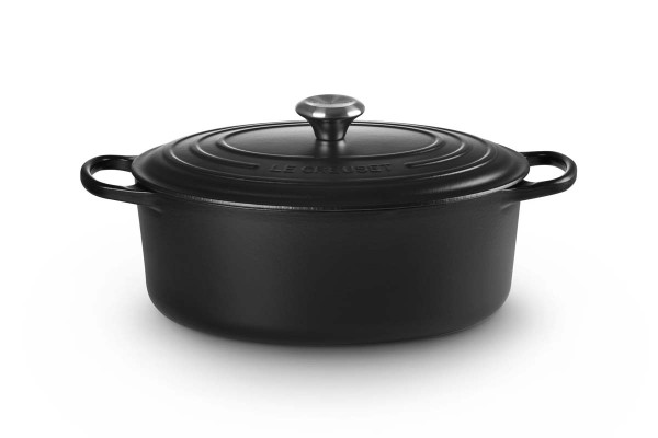 Le Creuset Gusseisen - Signature 21178310000430 Bräter oval mit schwarzer Innenemaille 31cm 6,3L - S