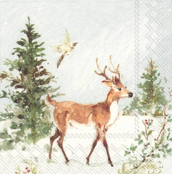 Ihr Woodland Deer and Moose L 826800 20 Lunch-Servietten 33 x 33 cm