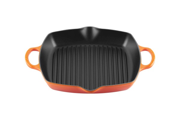 Le Creuset Pfannen 20200300900422 Grillpfanne Quadratisch 2 Griffe Signature 30cm - Ofenrot