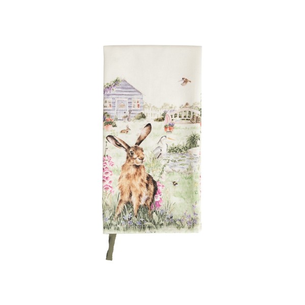 Wrendale Kitchen Textile TEA007 "The Wild Garden" - Hase - Geschirrhandtuch