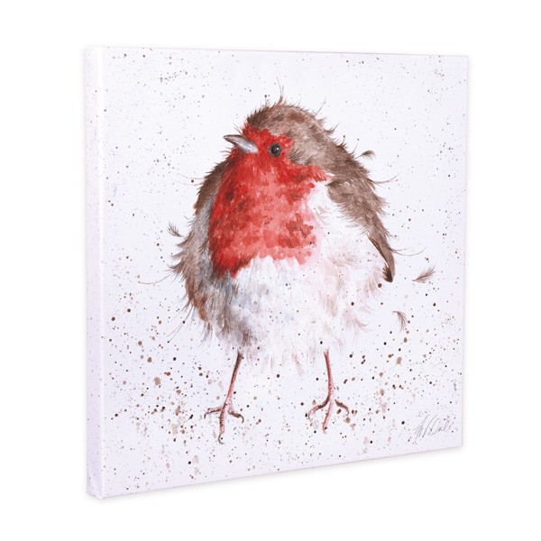 Wrendale Leinwand-Kollektion CANS-CS078 &quot;The Jolly Robin&quot; - Rotkehlchen - 20cm
