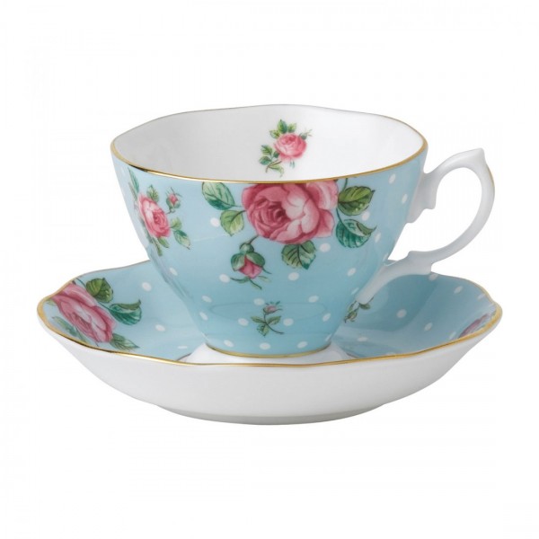 Royal Albert Polka blue Kaffee-/Teetasse mit Unterer (26135)