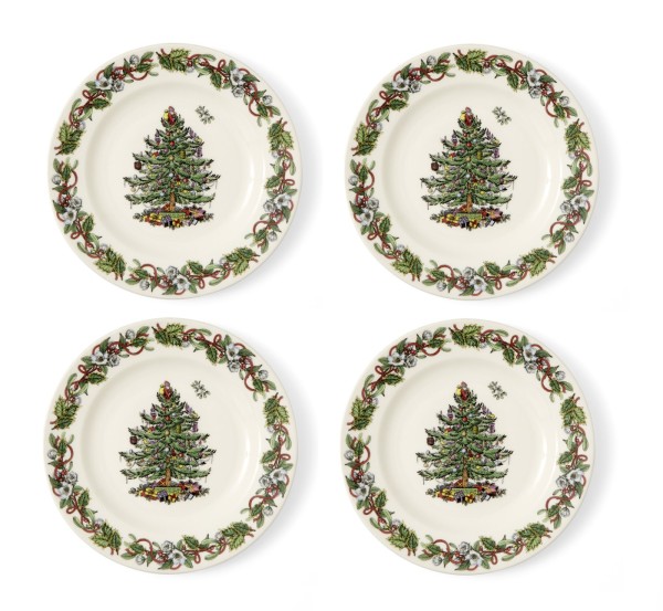 Spode Christmas Tree Wreath (XTRO0145) Frühstücksteller 20 cm - 4er-Set