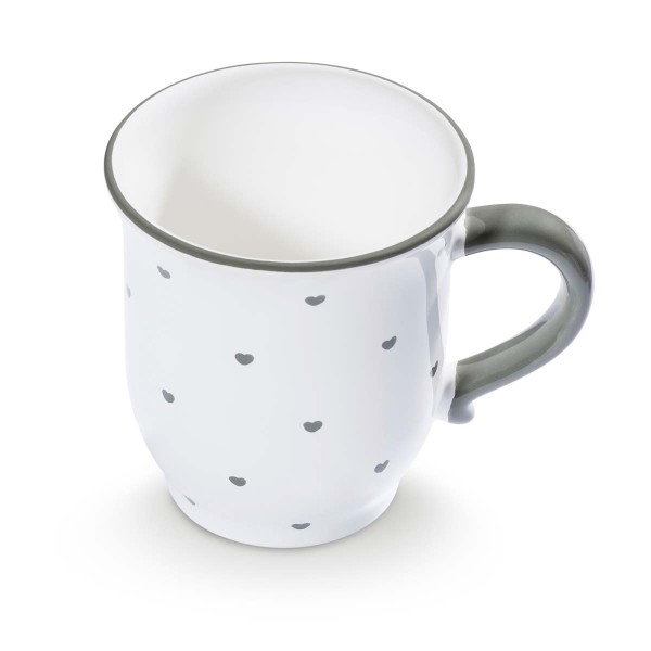 Gmundner Herzerl Grau 0013TSHS09 Schokotasse 0,3L
