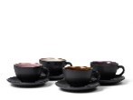 Bitz 821340 Tasse mit Untertasse 24cl Set 4-tlg. black/light