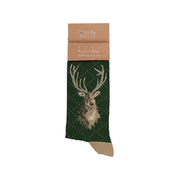 Wrendale Männersocken SOCKM001 &quot;Portrait of a Stag&quot; - Hirsch