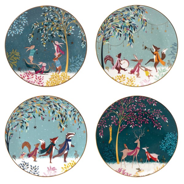 Portmeirion Woodland Tales SMWT78964-XG Kuchenteller 20cm - Set 4tlg.