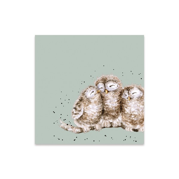 Wrendale Servietten K052 &quot;Owl Together&quot; - Eule - Cocktail Servietten 24x24cm