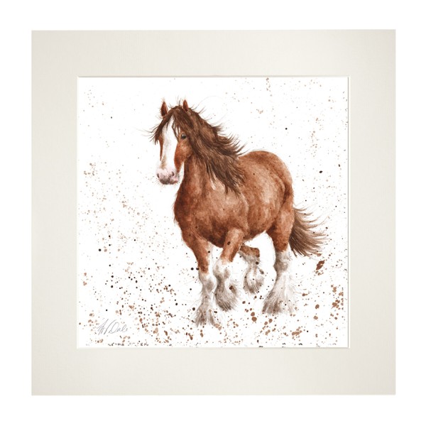 Wrendale Mounted Prints MP024 "Feathers" - Pferd