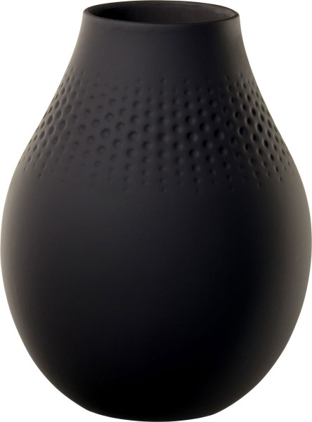 Villeroy &amp; Boch Manufacture Collier 1016825513 noir Vase Perle hoch, Durchmesser 16 cm, Höhe 20 cm