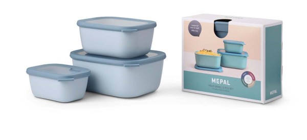 Mepal Aufbewahren Cirqula Nordic Blue 106271015700 Set rechteckig 3-tlg. (750+1500+3000)