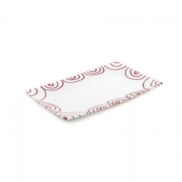 Gmundner Keramik Rotgeflammt Platte rechteckig (PLRE30) 30 x 20 cm