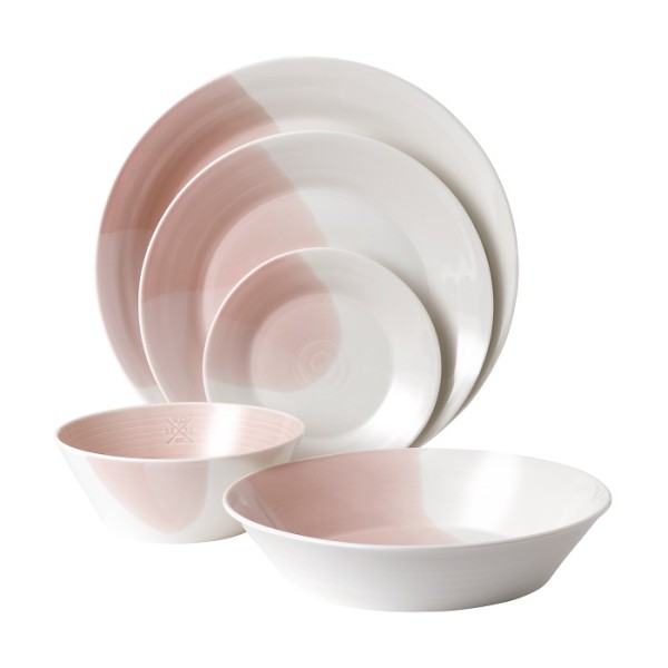 Royal Doulton 1815 Signature Chalky Pink Speiseset 5-tlg. (1x Speiseteller 28 cm, 1x Teller 23 cm, 1