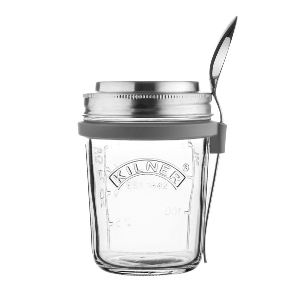 Kilner To-Go 0025.899 Frühstücksglas mit Löffel, 0,35l