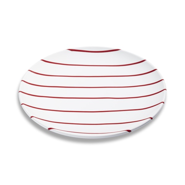 Gmundner Rot gestreift 0182TFCU25ST Speiseteller Cup (Ø 25cm)
