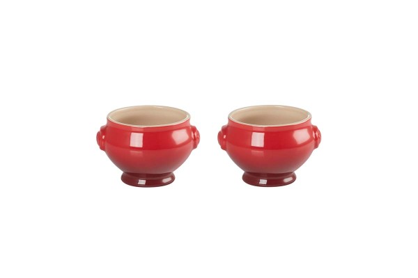 Le Creuset Poterie 91017511060000 Suppenterrine 2er-Set - Kirschrot