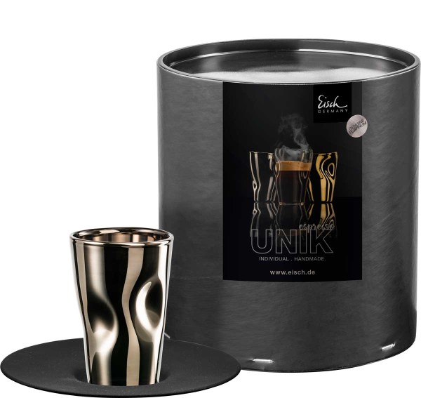 Eisch Unik 180107 Espresso Set 132/85 Platin / Schwarz