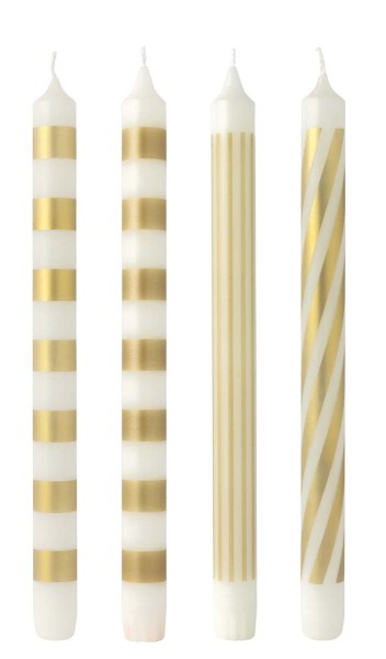 Villeroy &amp; Boch Christmas Chic 14-8677-7432 Stabkerzen weiß/gold, 4-tlg. Ø 2 x 29 cm