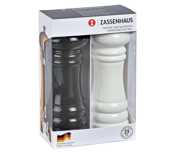 Zassenhaus Berlin 023725 Mühlen-Set 18cm - schwarz/weiß